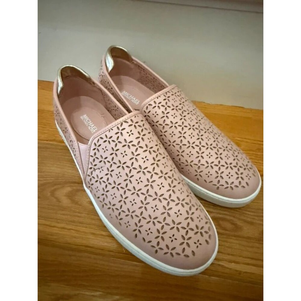 Michael Kors Ophelia Smokey Rose Floral Perforated Slip-On Sneakers 8.5